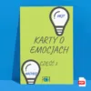 Karty pracy o emocjach przeznaczone dla dzieci od 10 roku życia. Tematyka kart odnosi się do następujących kwestii: samopoczucie, depresja, hejt, kim jestem?, własne granice, nastrój, manipulacja, uzależnienia, przyjaźń, przemoc.